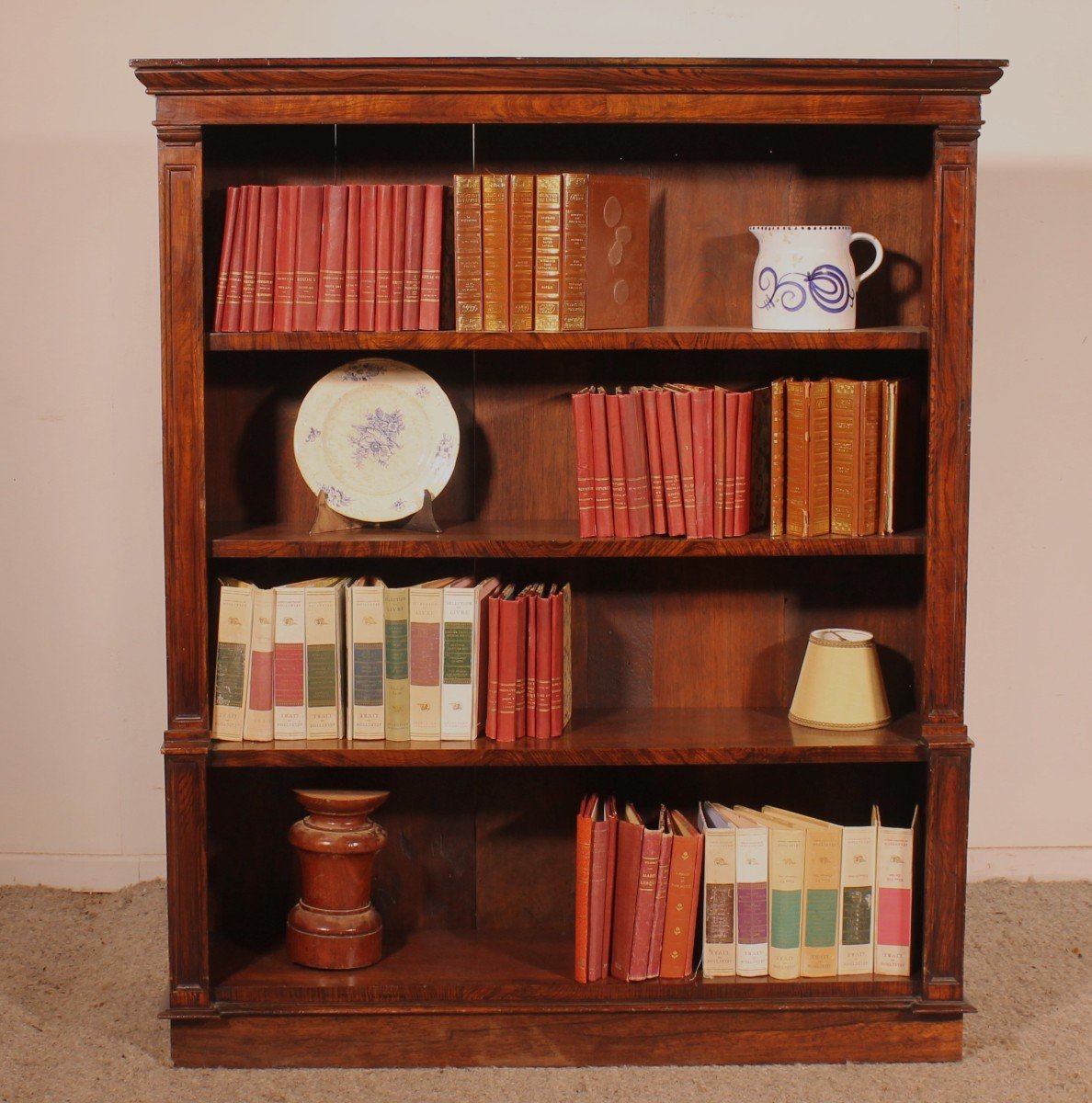 19th Century Rosewood Open Bookcase With Breakfront