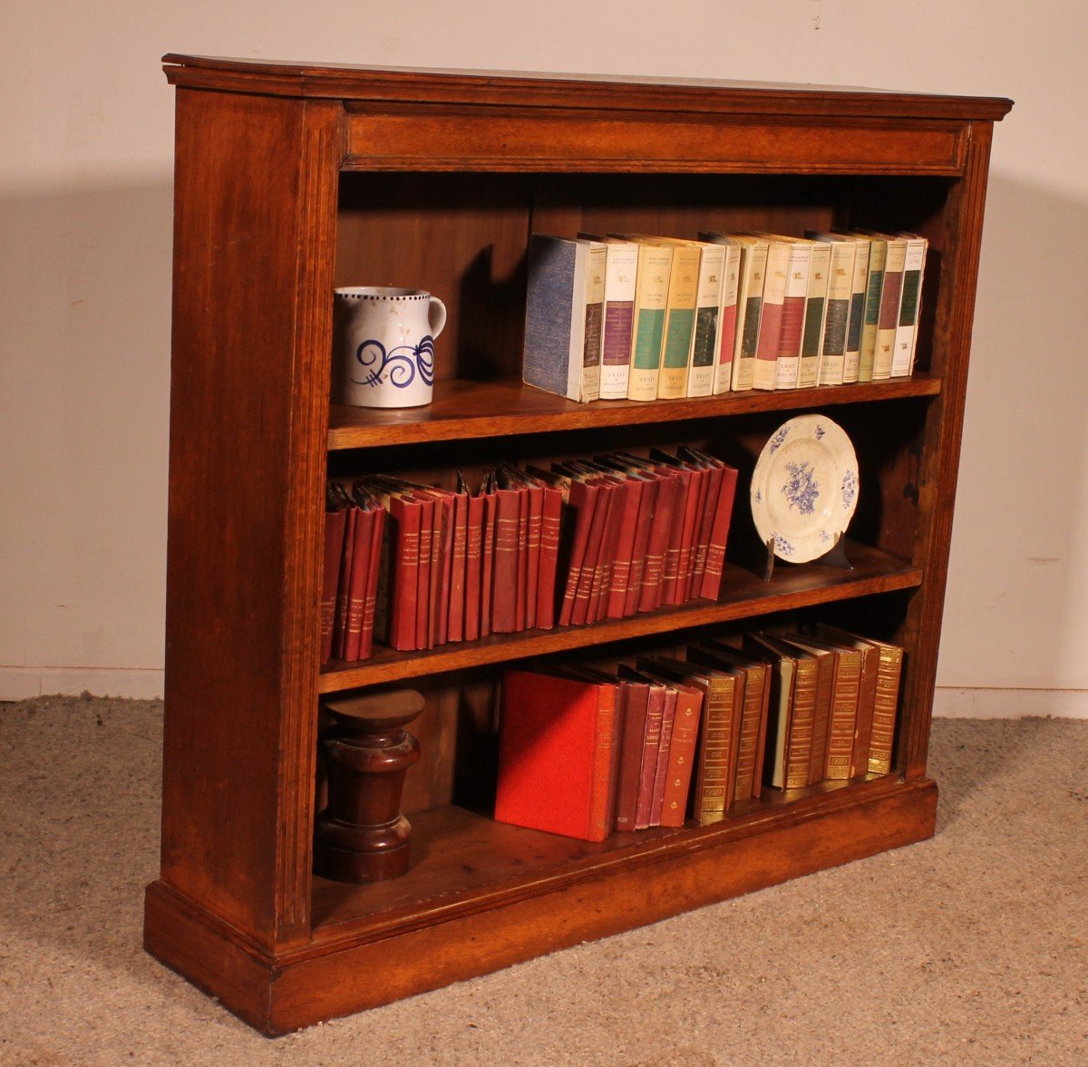 19th Century Oak Open Bookcase - England-photo-2