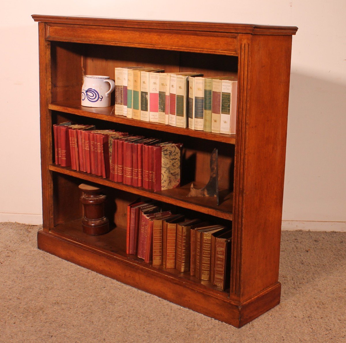 19th Century Oak Open Bookcase - England-photo-6