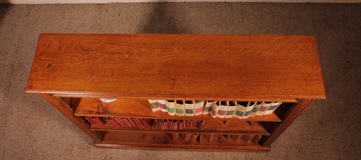 19th Century Oak Open Bookcase - England-photo-7