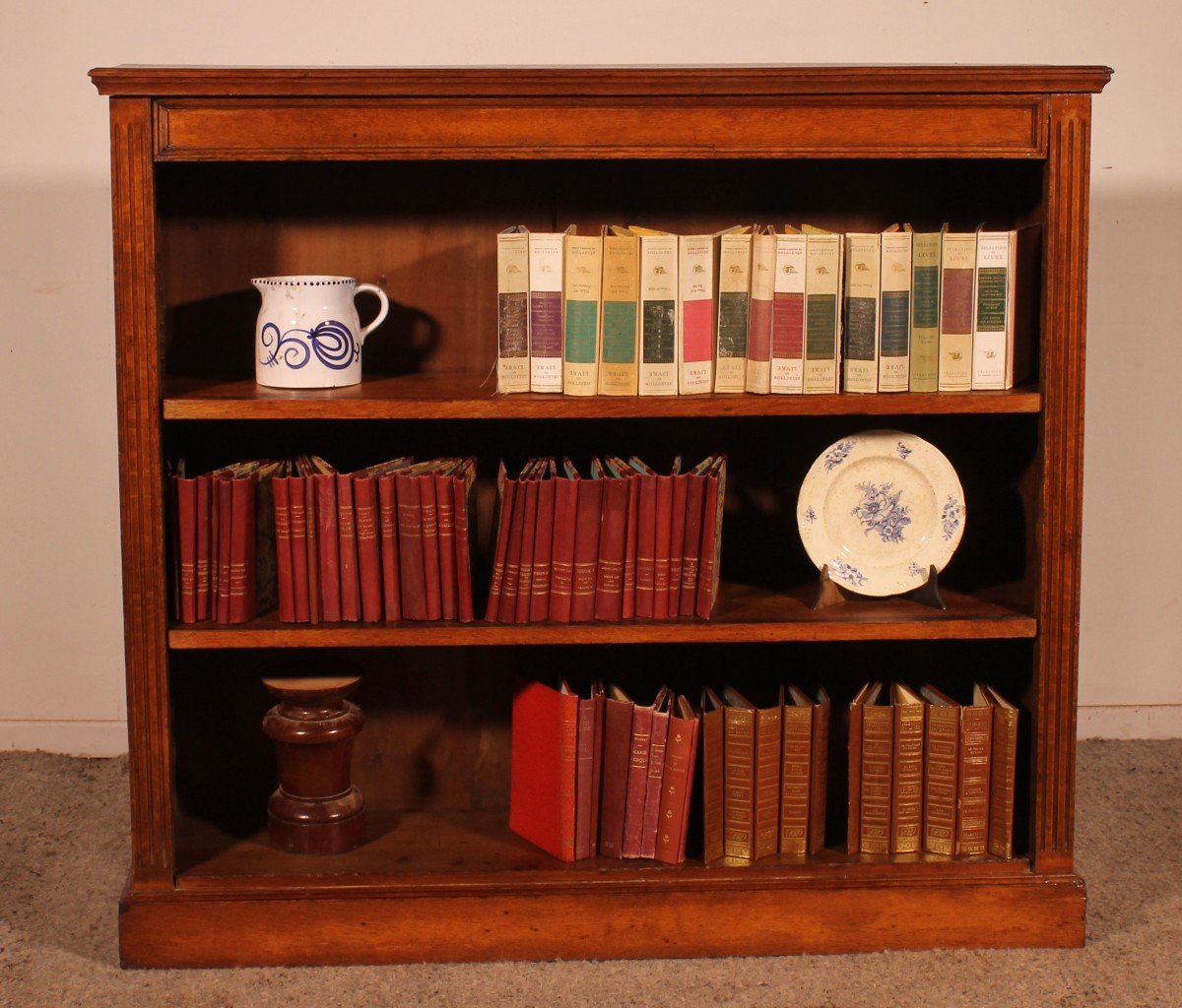 19th Century Oak Open Bookcase - England