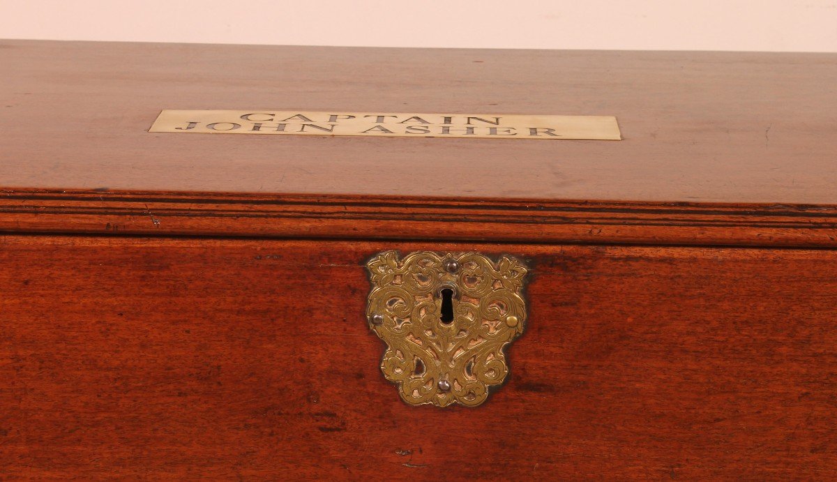 18th Century English Navy Chest Circa 1740 Of Captain John Asher-photo-3