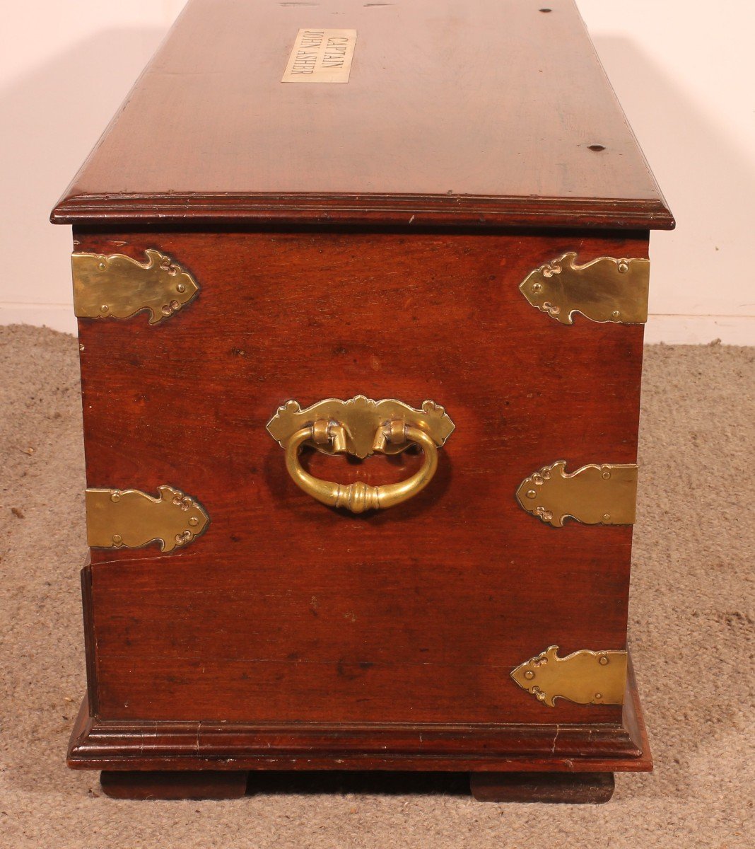 18th Century English Navy Chest Circa 1740 Of Captain John Asher-photo-4