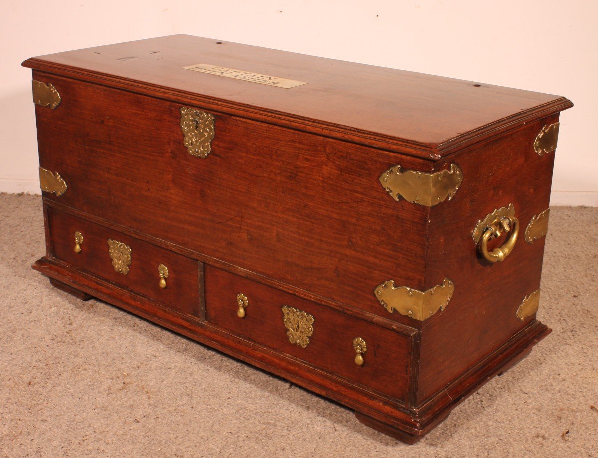 18th Century English Navy Chest Circa 1740 Of Captain John Asher-photo-5