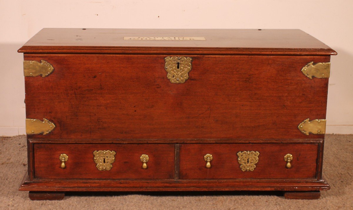 18th Century English Navy Chest Circa 1740 Of Captain John Asher