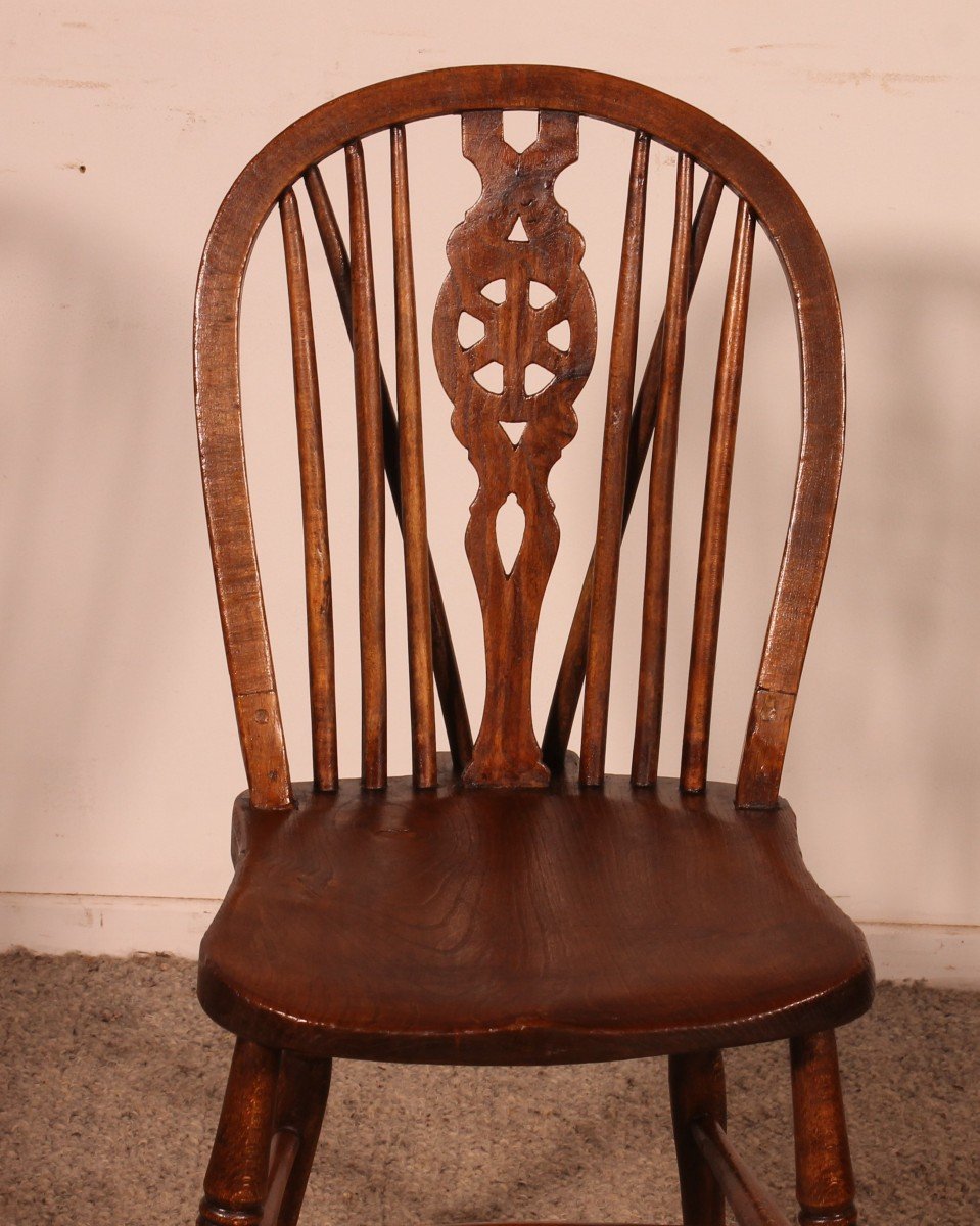 Set Of 6 19th Century Windsor Wheelback Chairs-photo-3