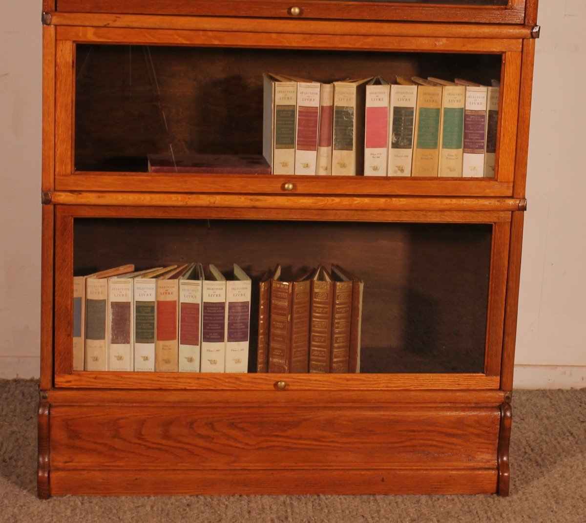 Globe Wernicke Bookcase In Golden Oak With 5 Elements -photo-4