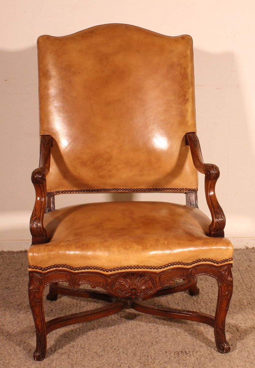 Regency Period Armchair In Walnut - 18th Century-photo-4