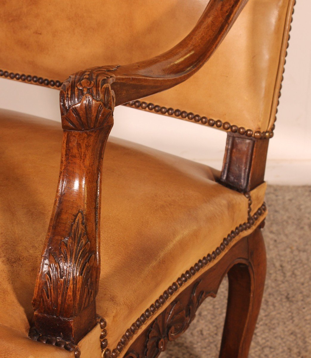 Regency Period Armchair In Walnut - 18th Century-photo-2