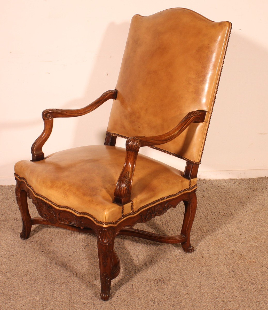 Regency Period Armchair In Walnut - 18th Century-photo-3