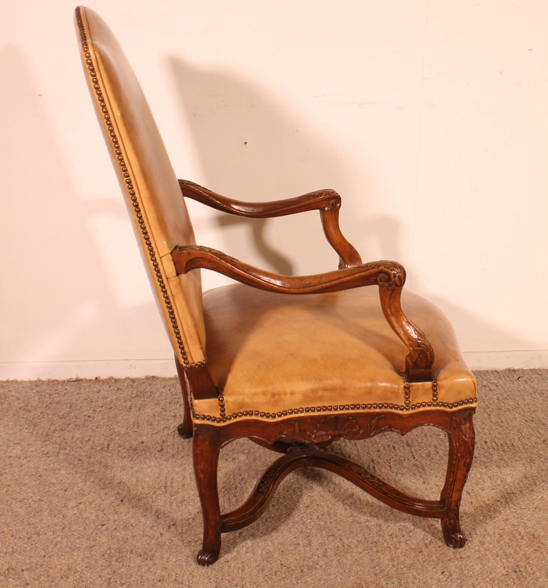 Regency Period Armchair In Walnut - 18th Century-photo-6