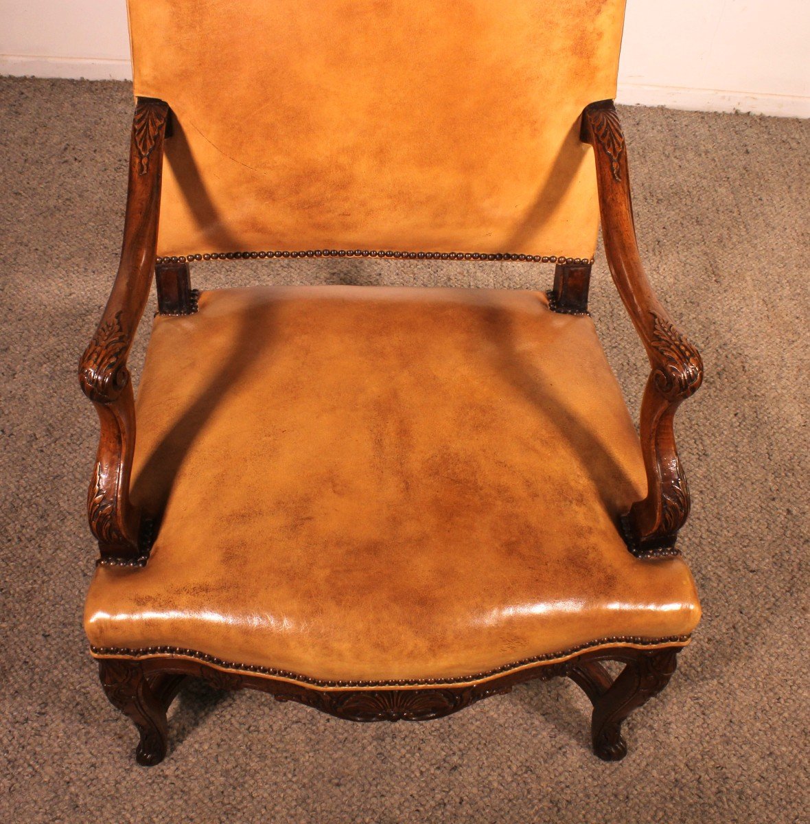 Regency Period Armchair In Walnut - 18th Century-photo-8