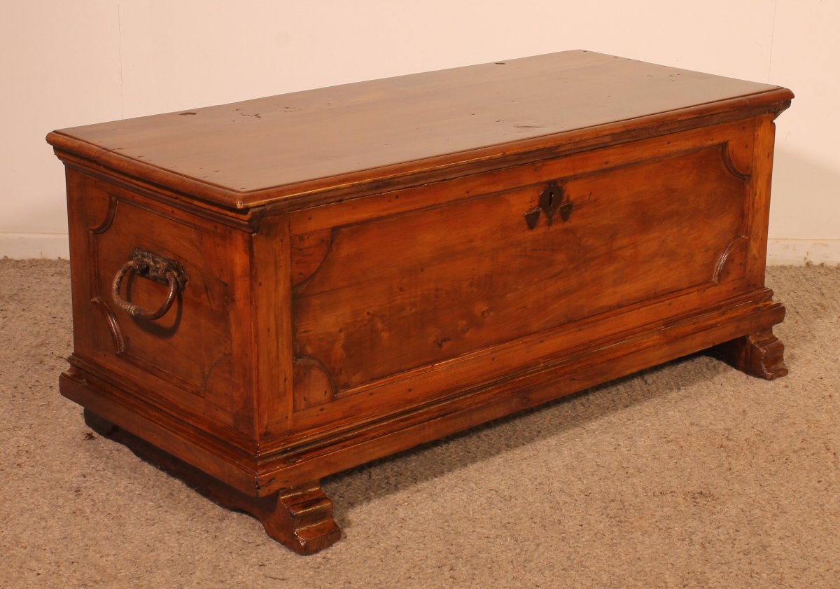 Small Italian Cherrywood Chest - 17th Century-photo-4