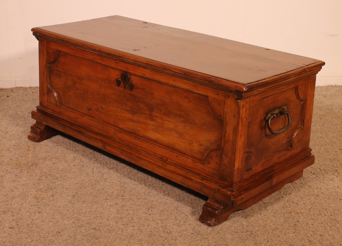 Small Italian Cherrywood Chest - 17th Century-photo-3