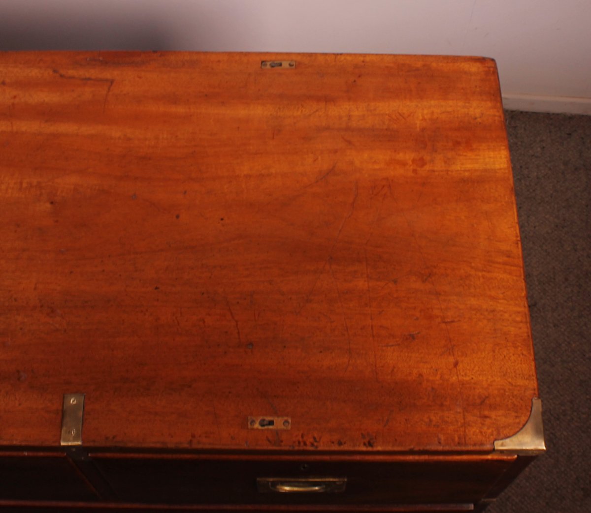 Commode Militaire Ou De Marine En Acajou-19° Siècle-photo-7