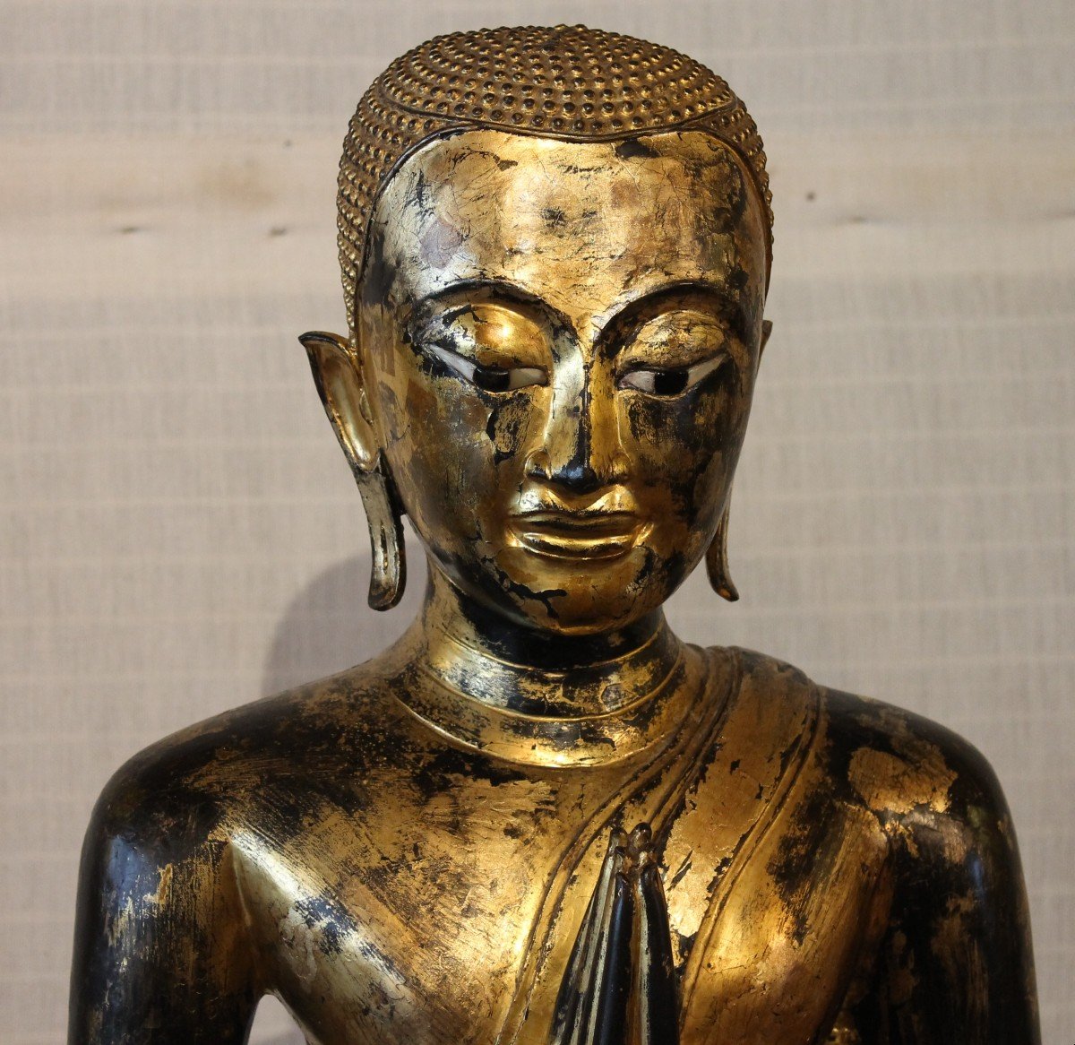 Large Bronze Monk - 18th Century - Ayuttheya Period - Thailand-photo-2