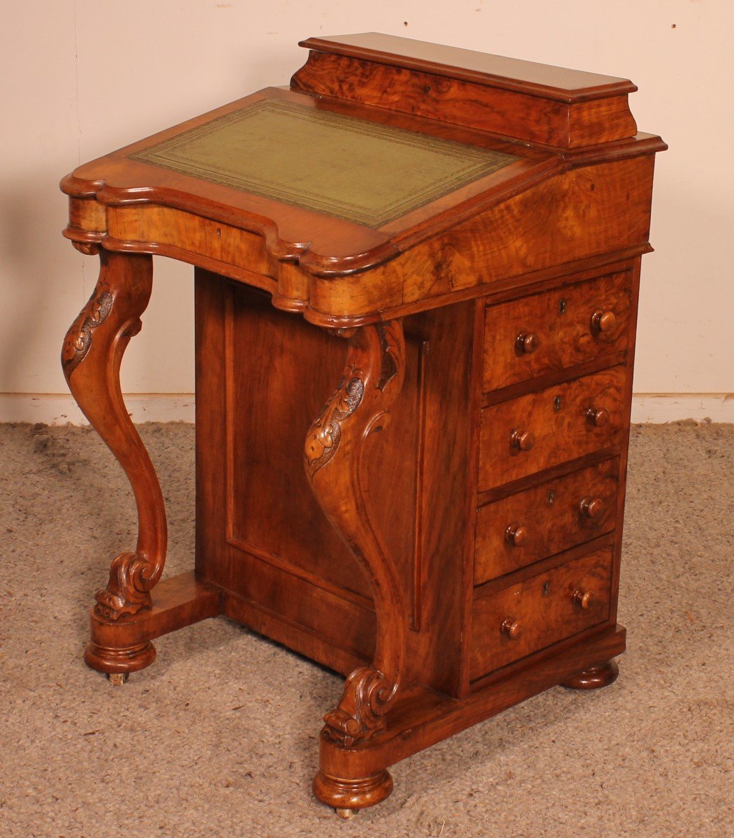 Davenport Desk In Walnut-19th Century-photo-3