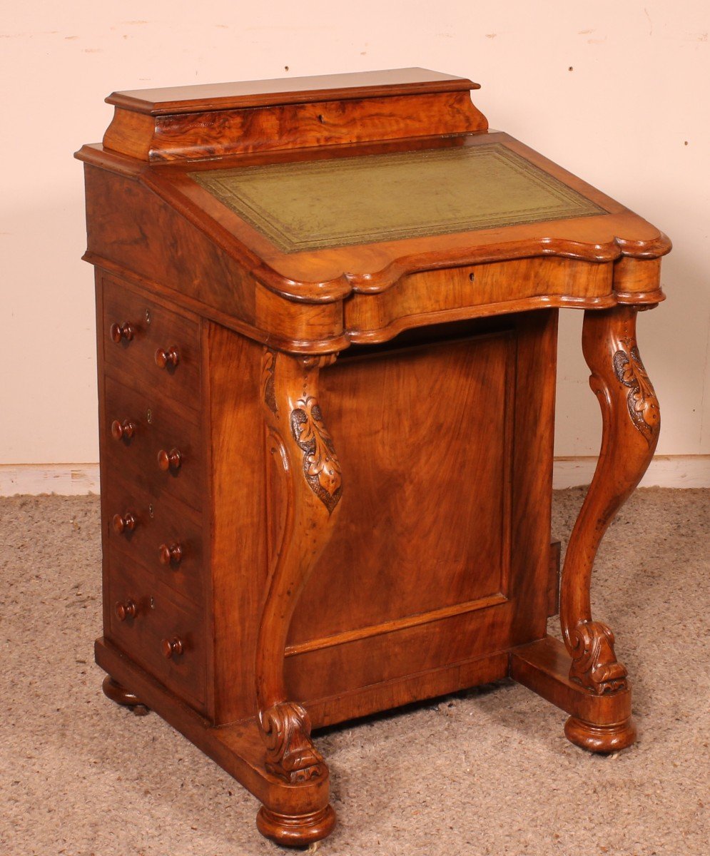 Davenport Desk In Walnut-19th Century-photo-5