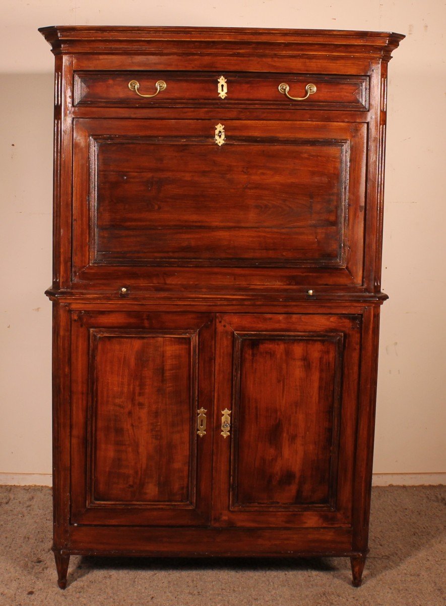 Important Louis XVI Cherrywood Secretary 18th Century-photo-2