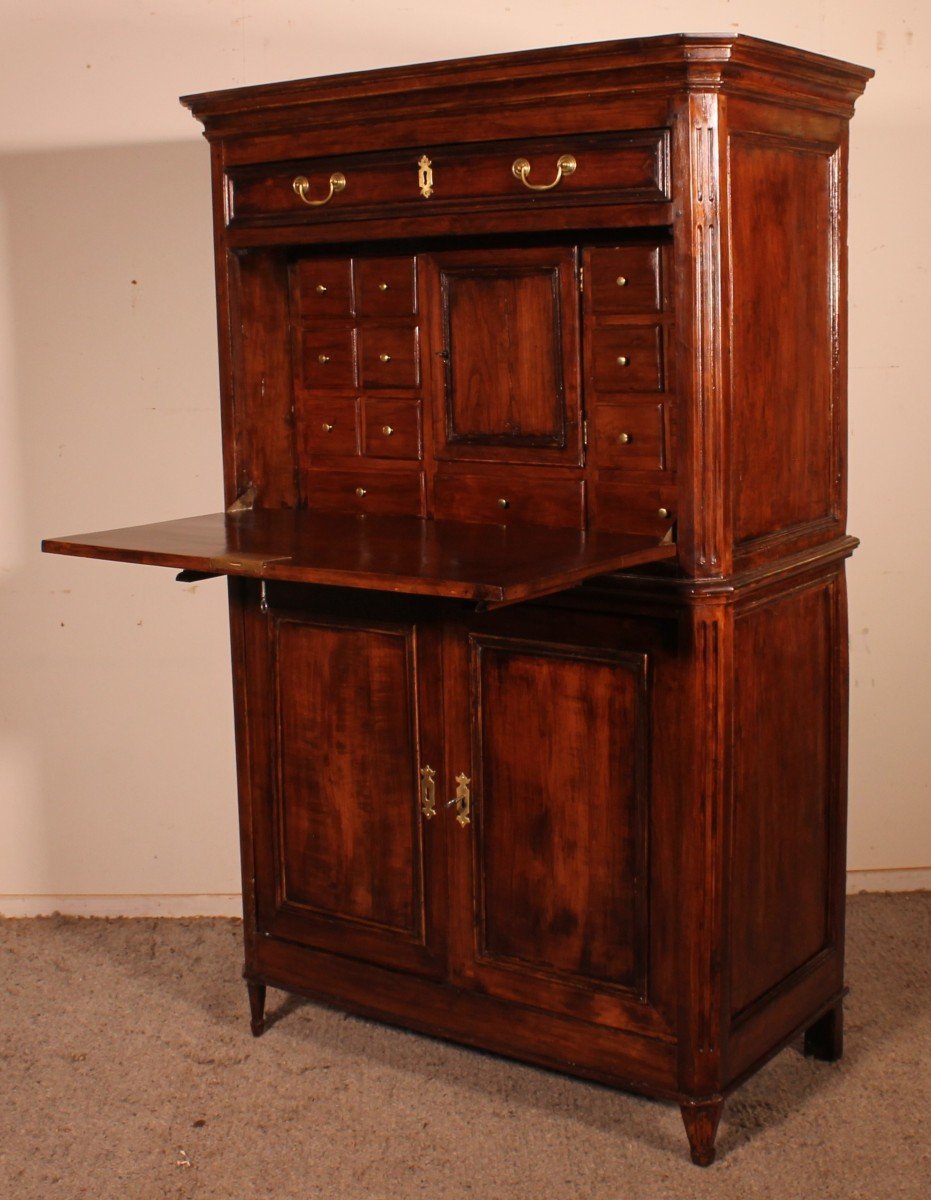 Important Louis XVI Cherrywood Secretary 18th Century-photo-2