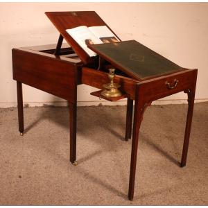 Architect's Table Circa 1760 In Mahogany With Mechanism Chippendale Period