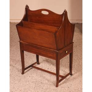  Canterbury Or Newspaper Rack In Mahogany From The Edwardian Period