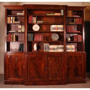 Open Bookcase In Mahogany -19th Century