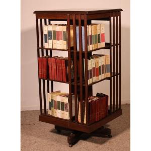 Important Mahogany Revolving Bookcase From The 19th Century