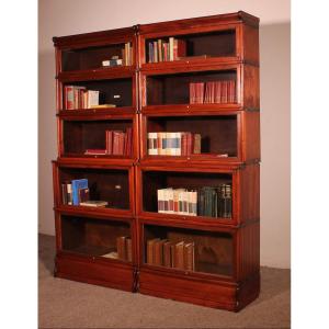 Pair Of Globe Wernicke Bookcases In Mahogany-19th Century