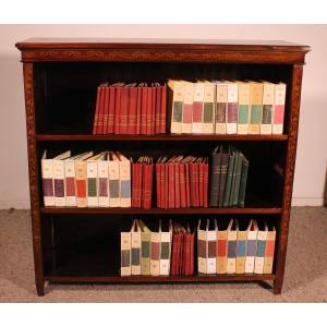 Open Bookcase In Mahogany And Marquetry From The 19th Century-england 