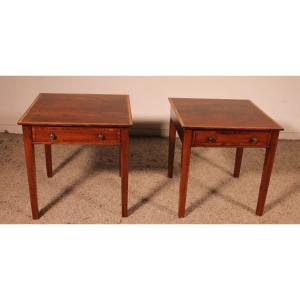 Pair Of Mahogany Bedside Tables From The Early 19th Century