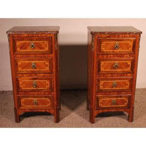 Pair Of Marquetry Bedside Tables From France