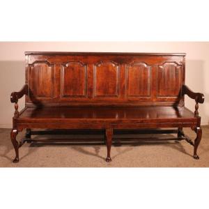 Chippendale Period Bench In Oak - 18th Century