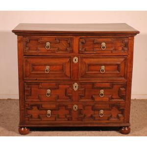 17th Century Jacobean Oak Chest Of Drawers