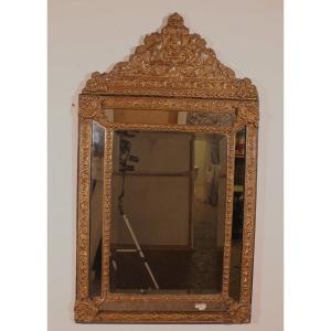 Pareclose Mirror With Sculpted Coper From The 19th Century From France