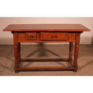 Two Drawer Cherry Wood Console - 18th Century