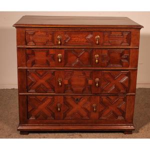 17th Century Jacobean Oak Chest Of Drawers