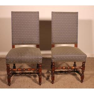 Two Louis XIII Walnut Chairs