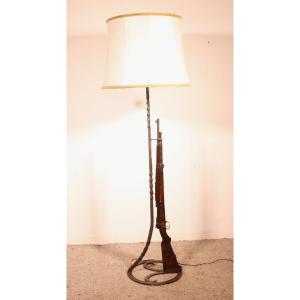 Rifle Floor Lamp With Its Lampshade