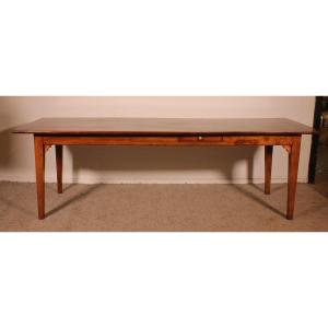 19th Century French  Cherry Wood Refectory Table