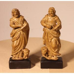 Pair Of Saint Mark In Walnut - 16th Century - Venice