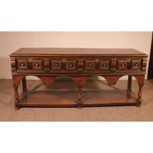 17th Century Jacobean Period English Oak Console Or Dresser Base