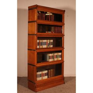 Globe Wernicke Bookcase In Golden Oak With 5 Elements 