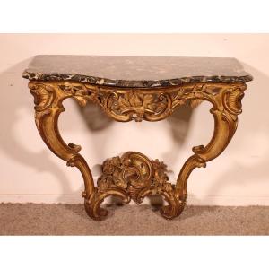 Louis XV Period Console In Gilded Wood