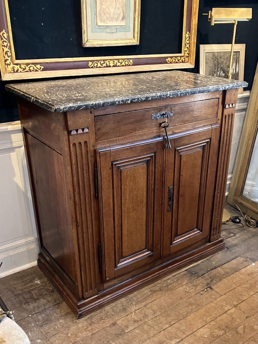 Small Oak Plinth Cabinet, Late 18th Century-photo-2