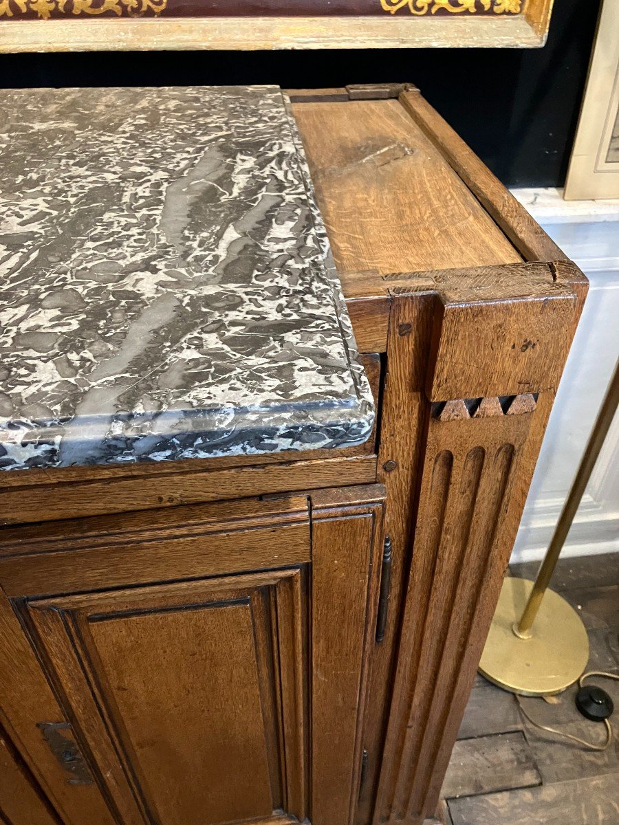 Small Oak Plinth Cabinet, Late 18th Century-photo-1