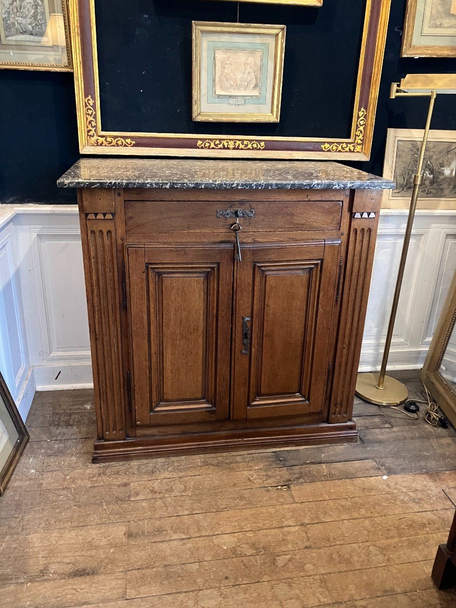 Small Oak Plinth Cabinet, Late 18th Century-photo-3