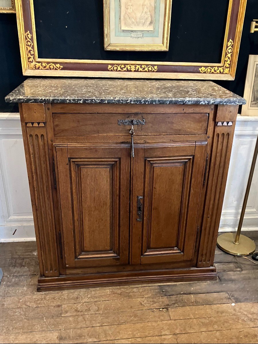 Small Oak Plinth Cabinet, Late 18th Century