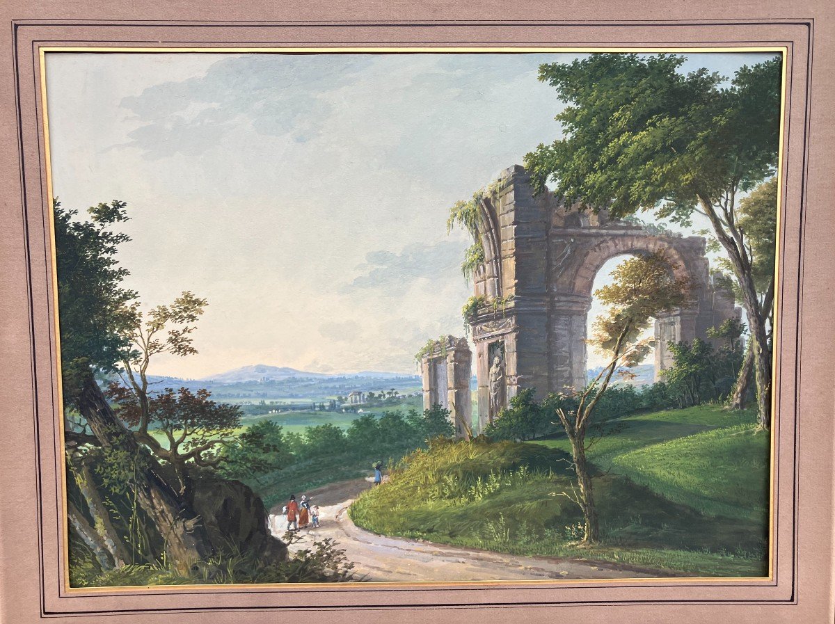 Pair Of Landscape Gouaches Circa 1820/1830