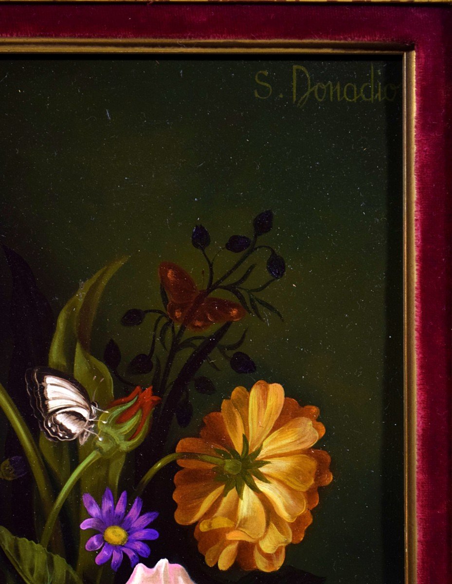 Bouquet Of Flowers With Butterflies By Serge Donadio-photo-3
